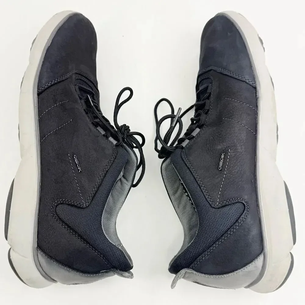 Geox U NEBULA C Respira Inner Breathing System Navy Blue Lace Up Casual Sneakers